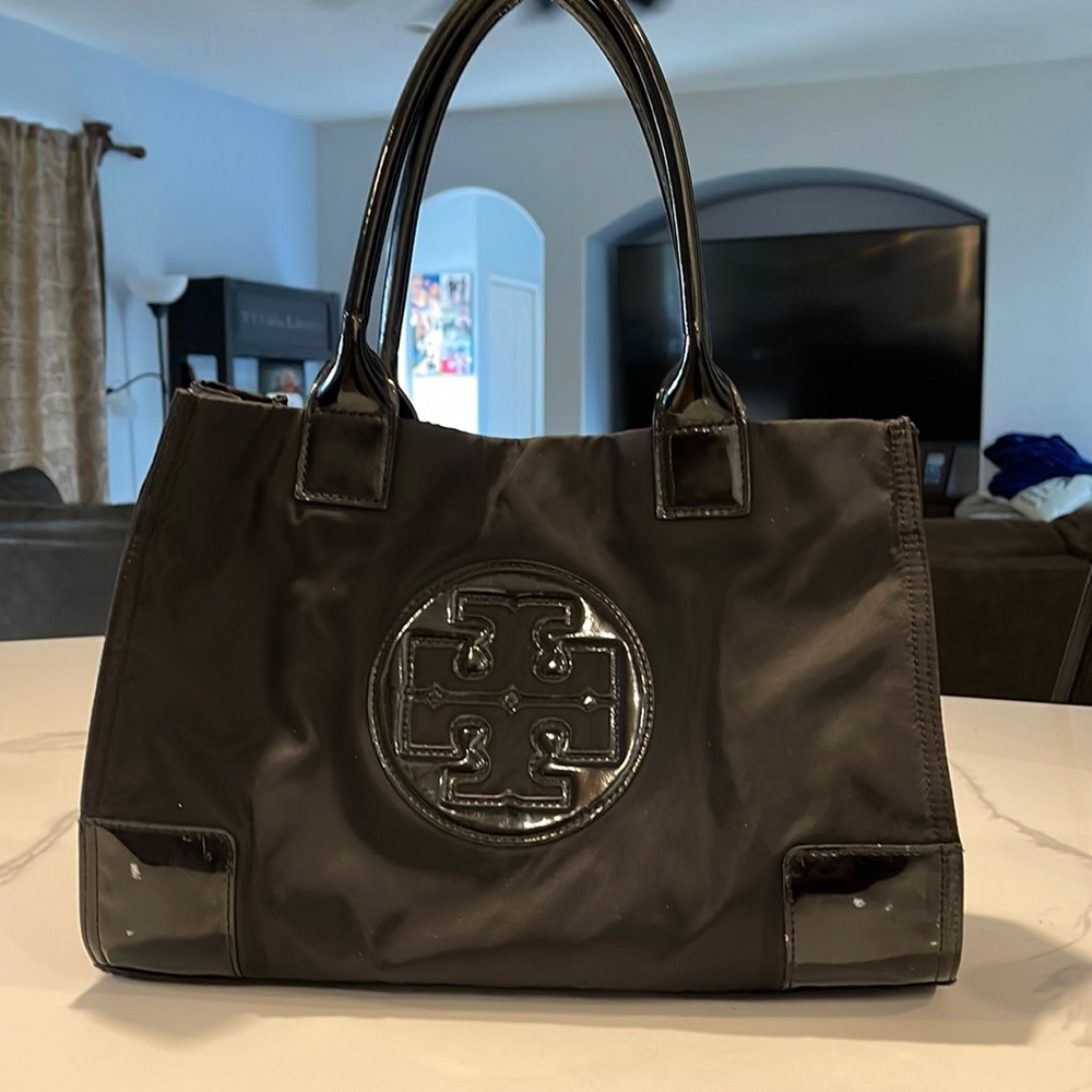 Tory Burch Canvas Ella Patent Tote Bag
